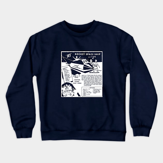 Jet Rocket Space Ship Ad Crewneck Sweatshirt by GloopTrekker